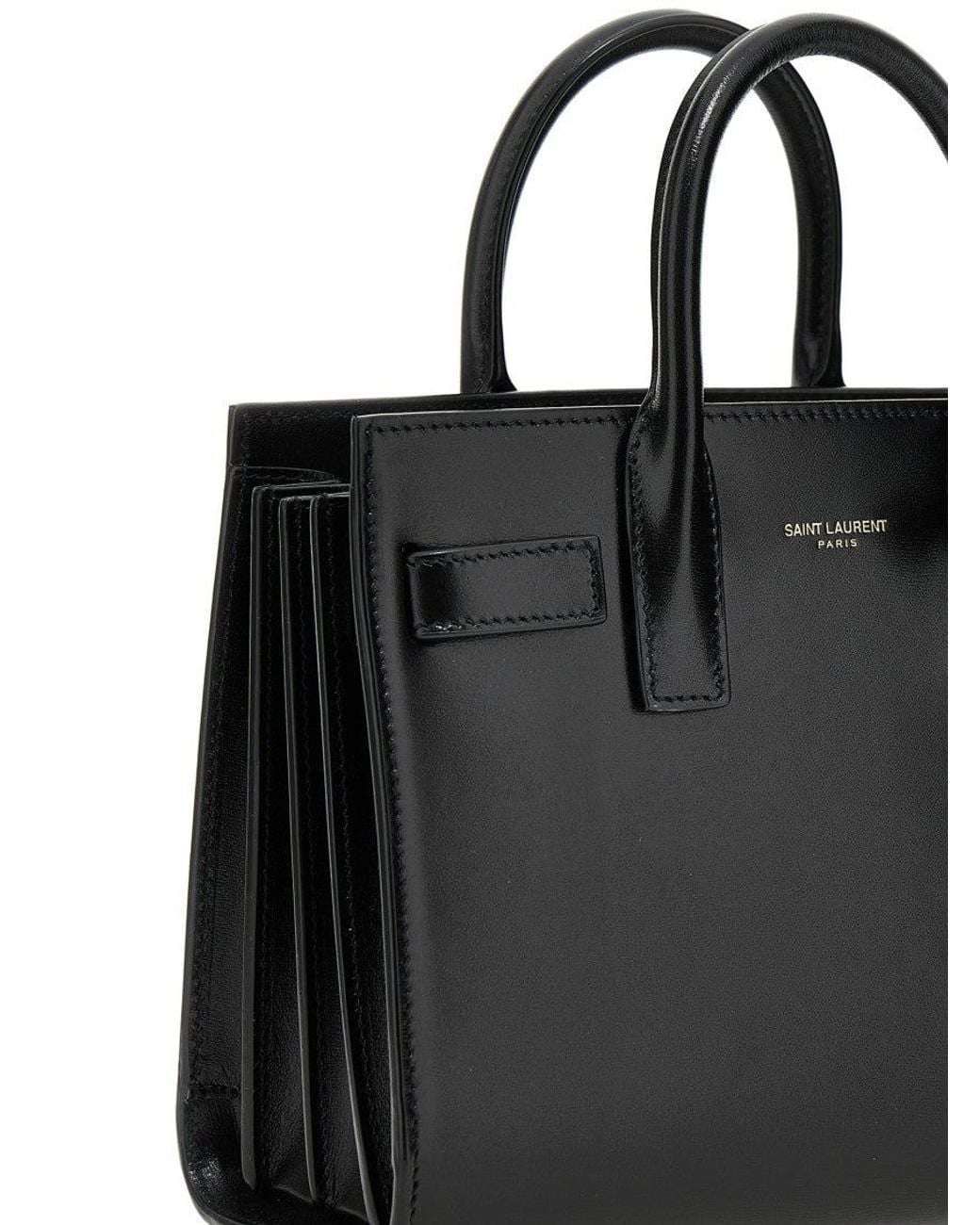 Saint Laurent Black Sac De Jour Satchel Bag
