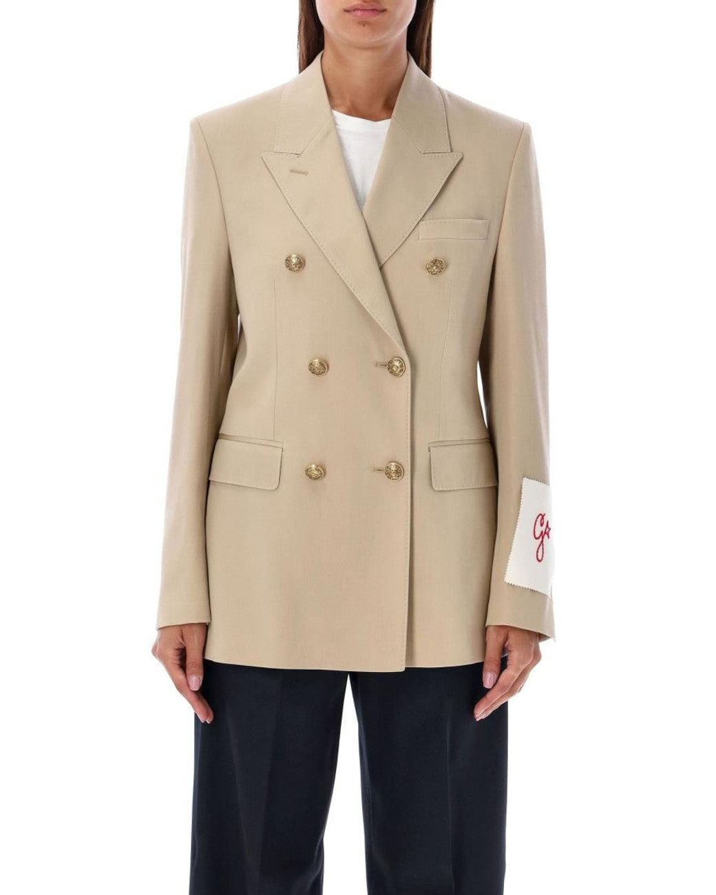 Golden Goose Deluxe Brand Natural Double-Breasted Blazer