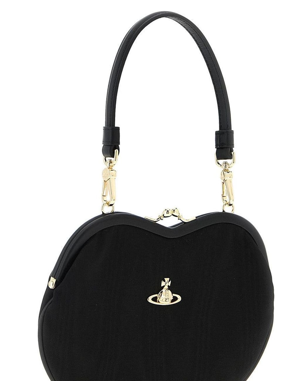 Vivienne Westwood Black Belle Heart Frame Shoulder Bag