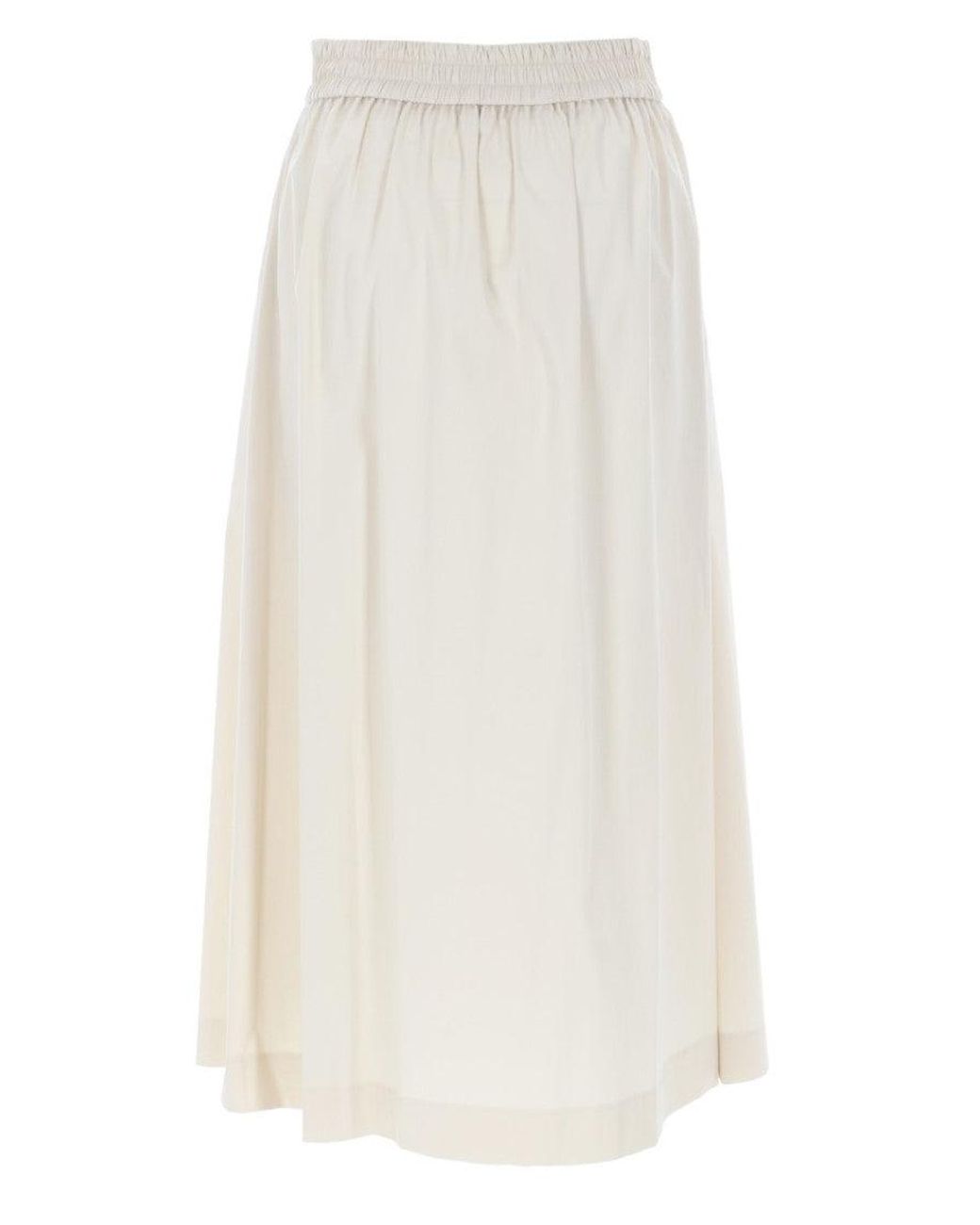 PT Torino White Pleated Midi Skirt