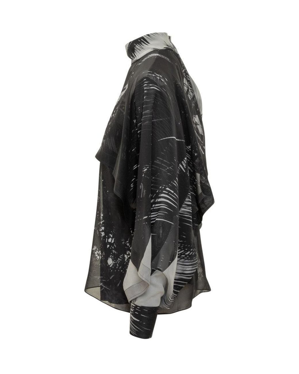 Ferragamo Black Silk Shirt With Artistic Print