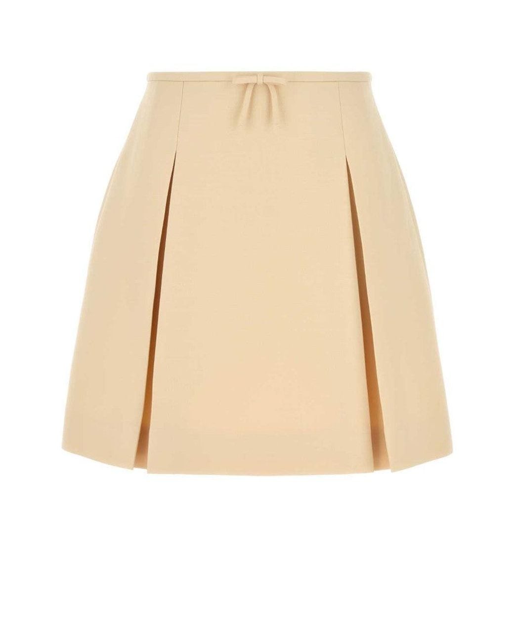 Valentino Natural Cream Crepe Couture Skirt