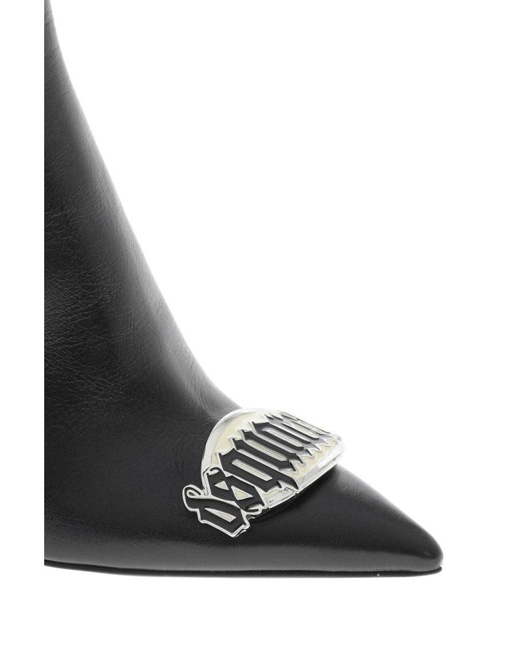 DSquared² Black Leather Ankle Boots