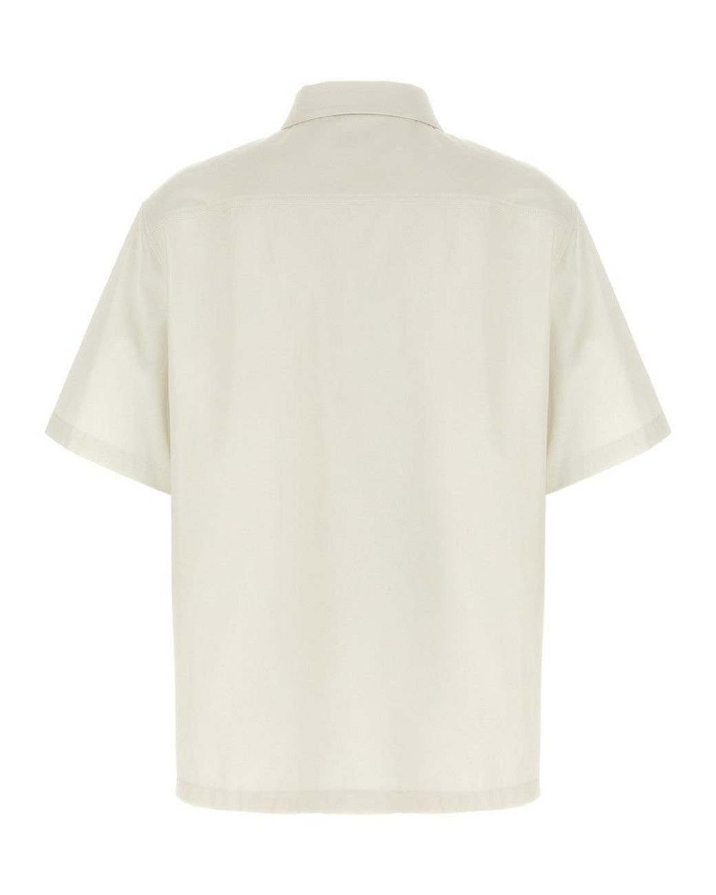 Givenchy White Logo Embroidery Shirt for men
