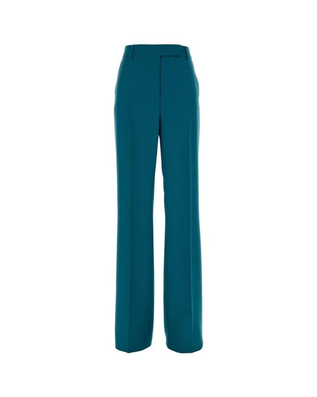 Max Mara Blue Tailored Flat Front Pants