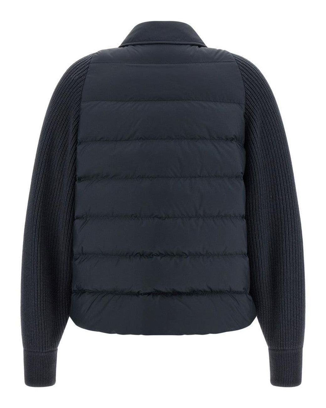 Brunello Cucinelli Blue Quilted Shirt Collar Jacket