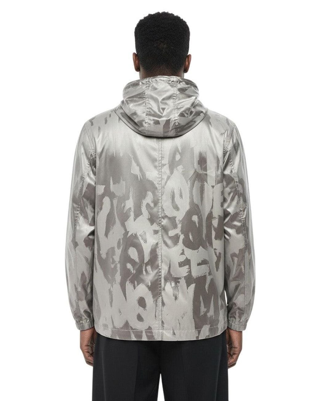 McQueen Gray Printed Regular Jacket for men