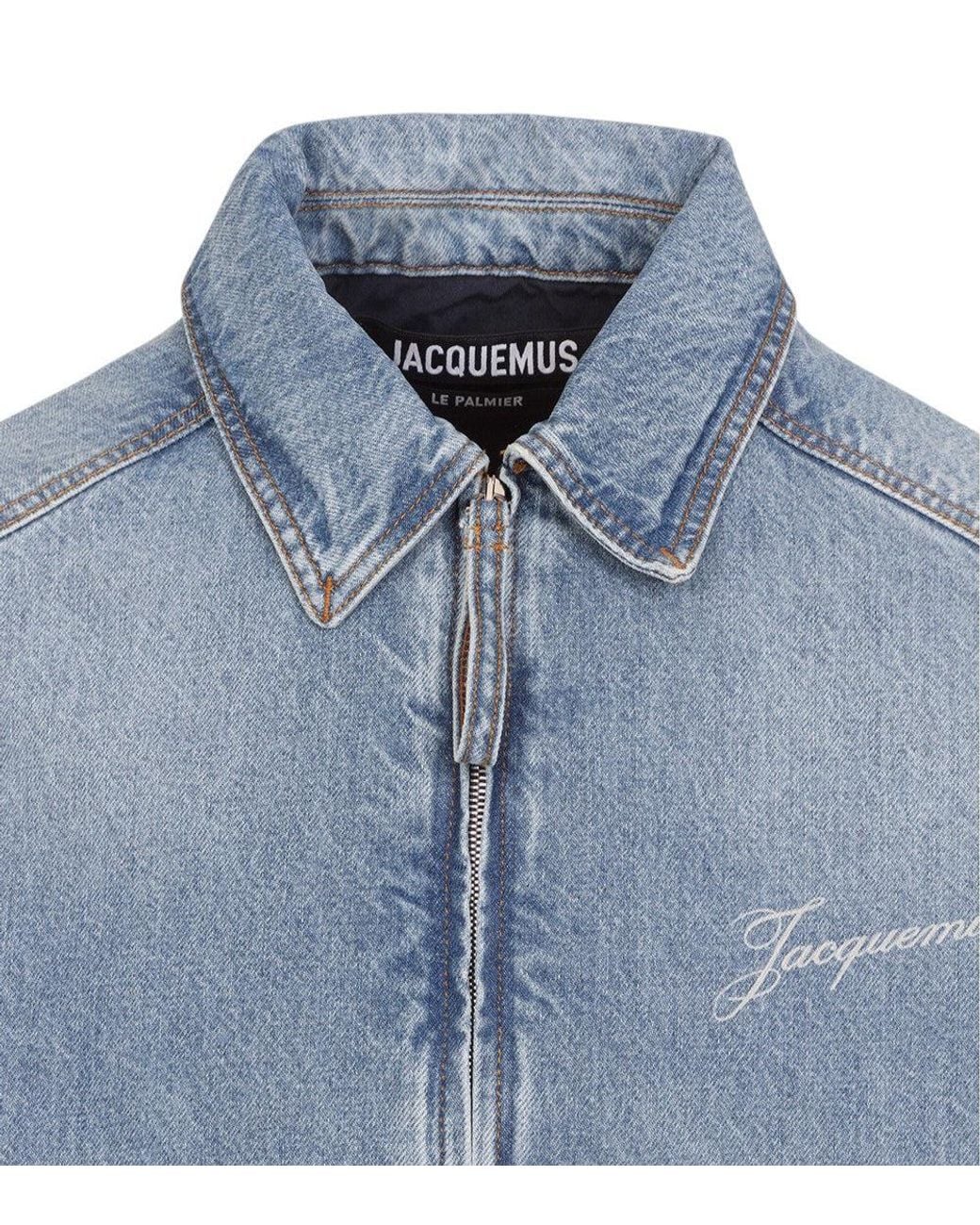 Jacquemus Blue Denim Logo Jacket for men