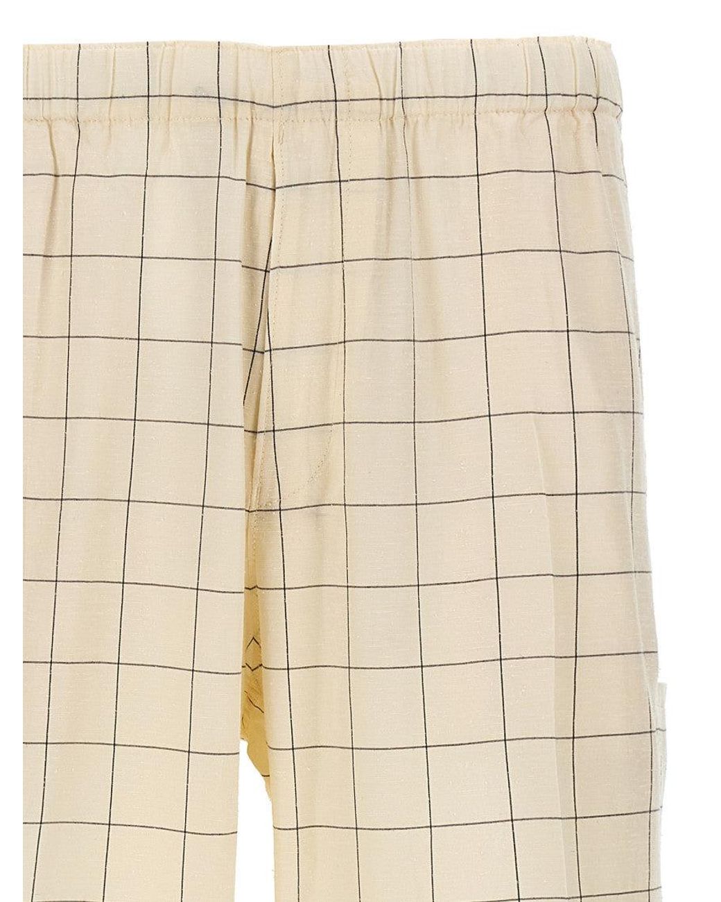 Undercover Natural All-Over Checkered Pants With Elastic Waistband for men