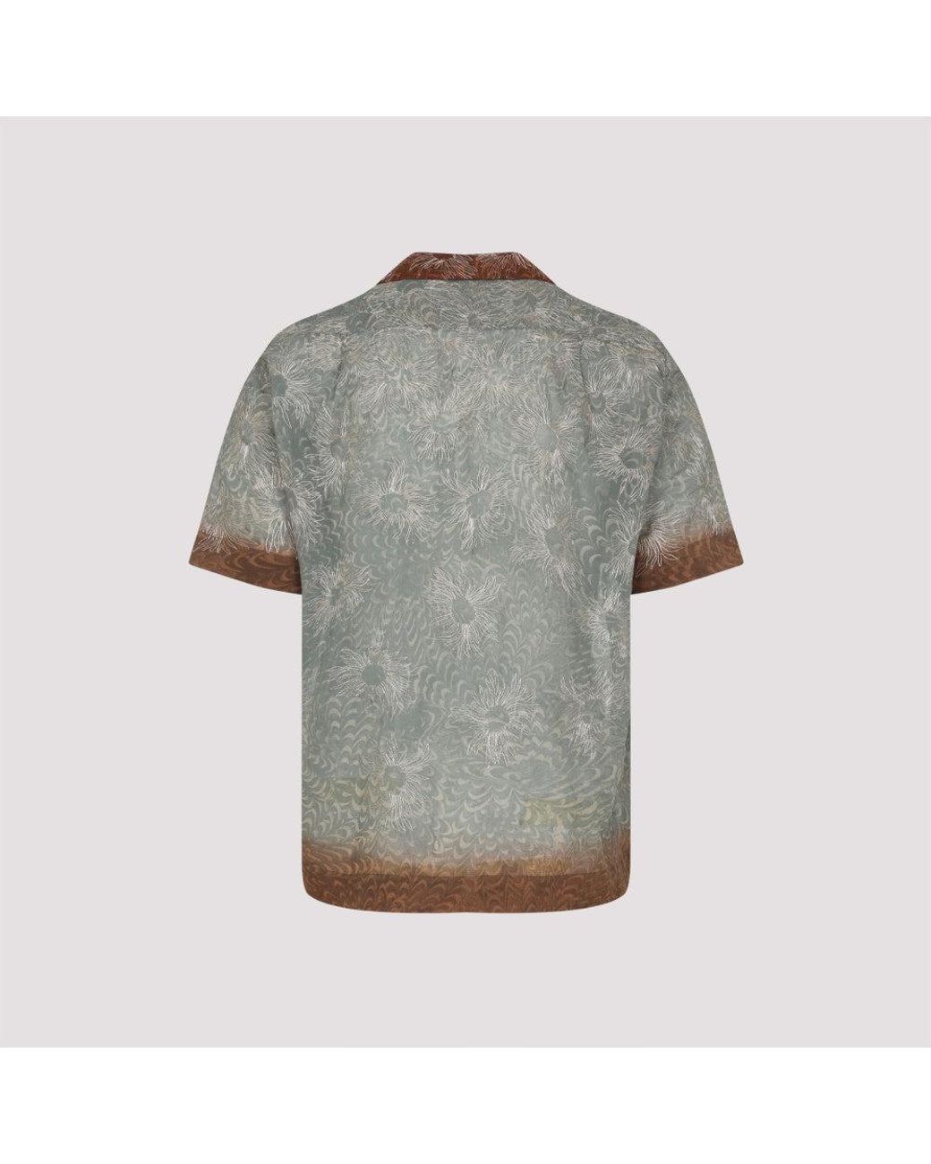 Dries Van Noten Gray Embroidery Shirt for men