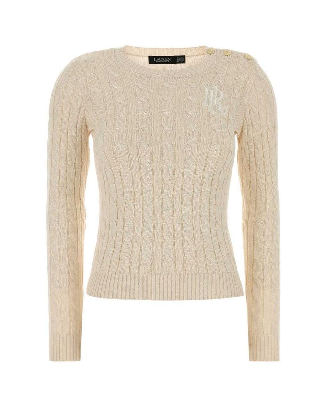 Ralph Lauren White Cream Knitted Crew Neck Sweater