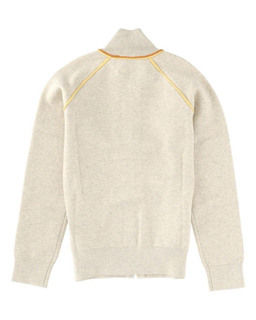 Isabel Marant White Logo Print Mock Collar Sweater