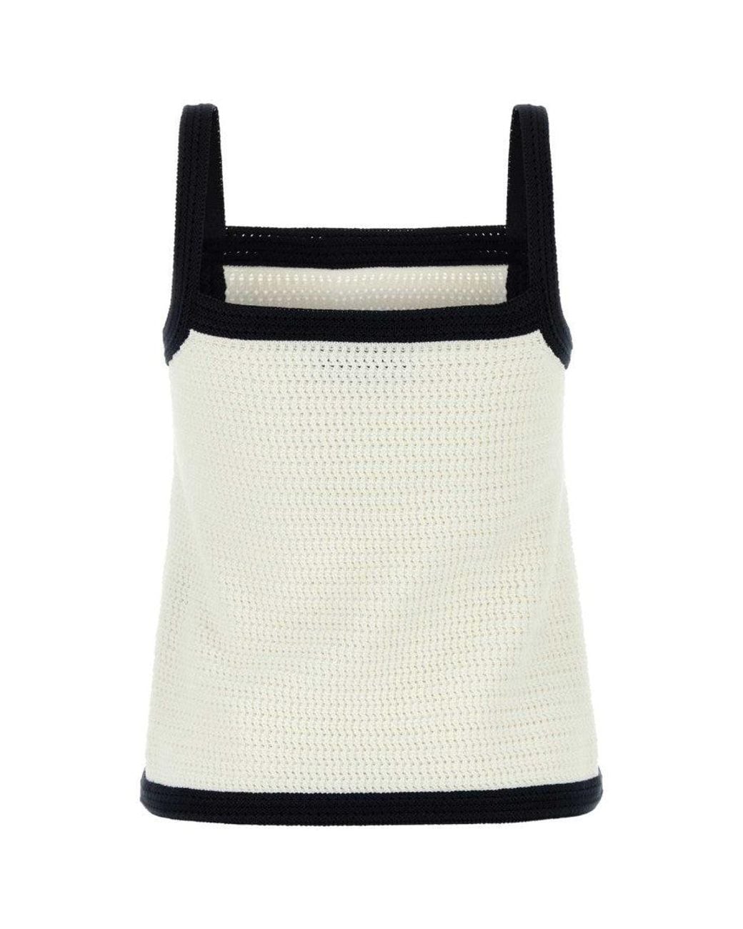 Gucci Natural Stretch Crochet Tank Top