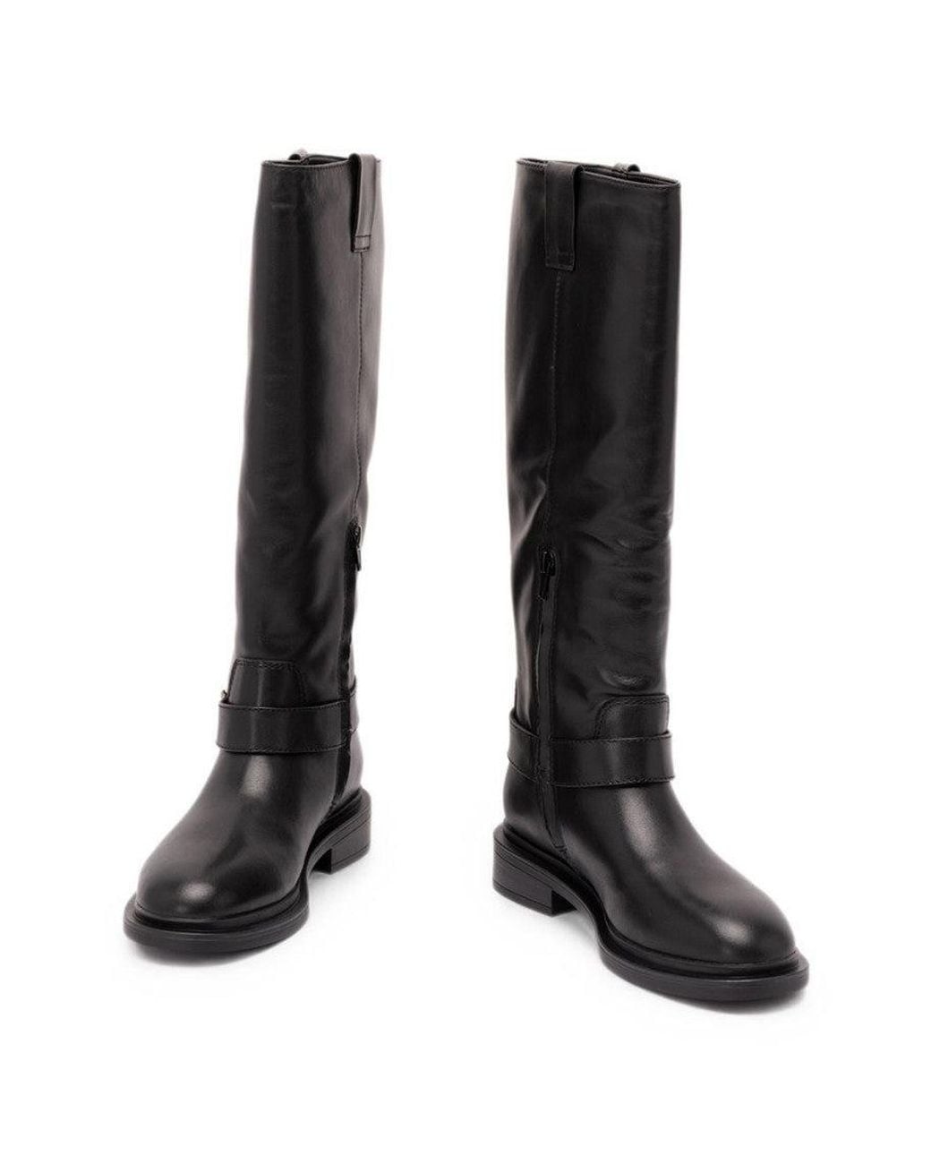 Twinset Black Logo Leather Boots