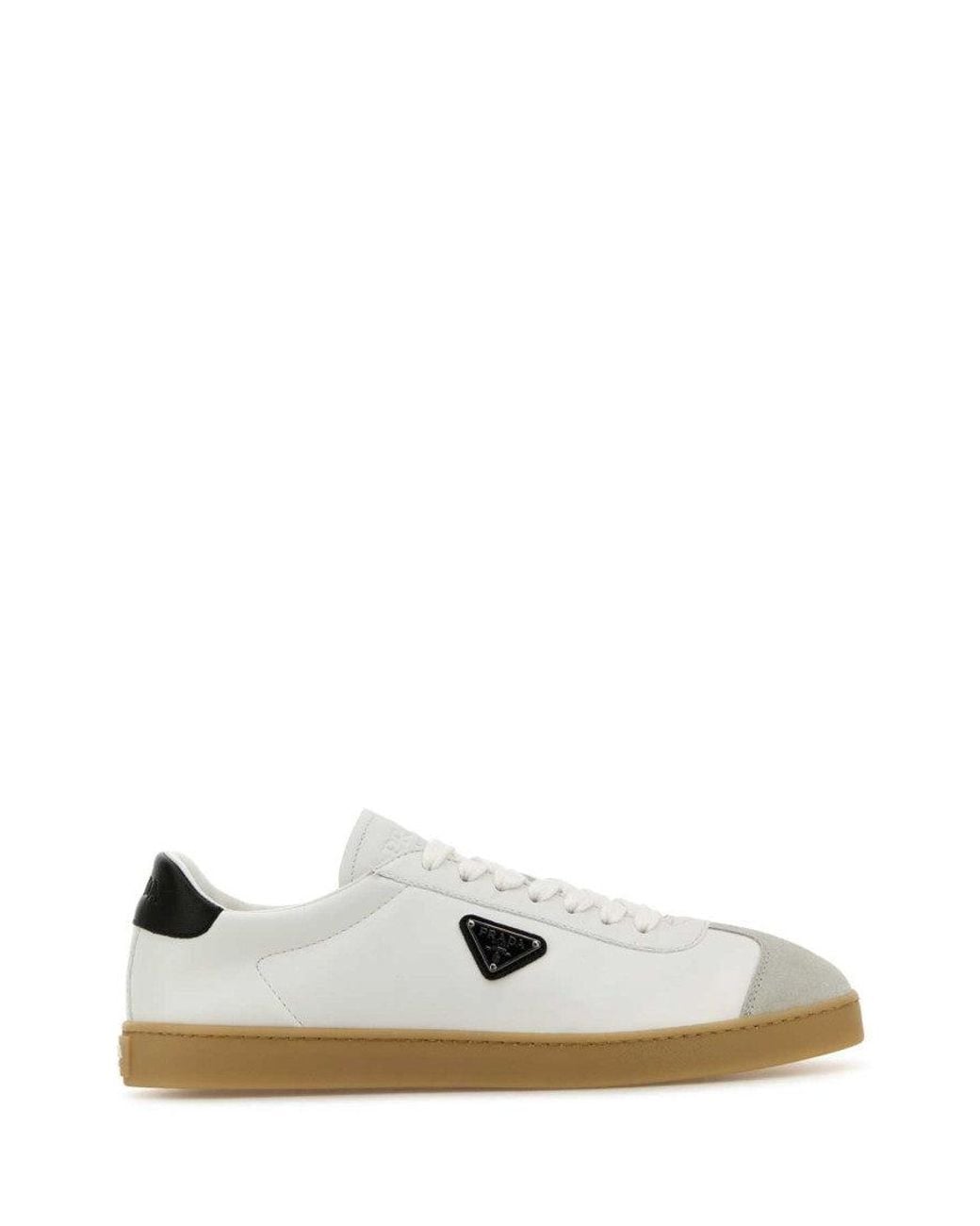 Prada White Logo Sneakers for men