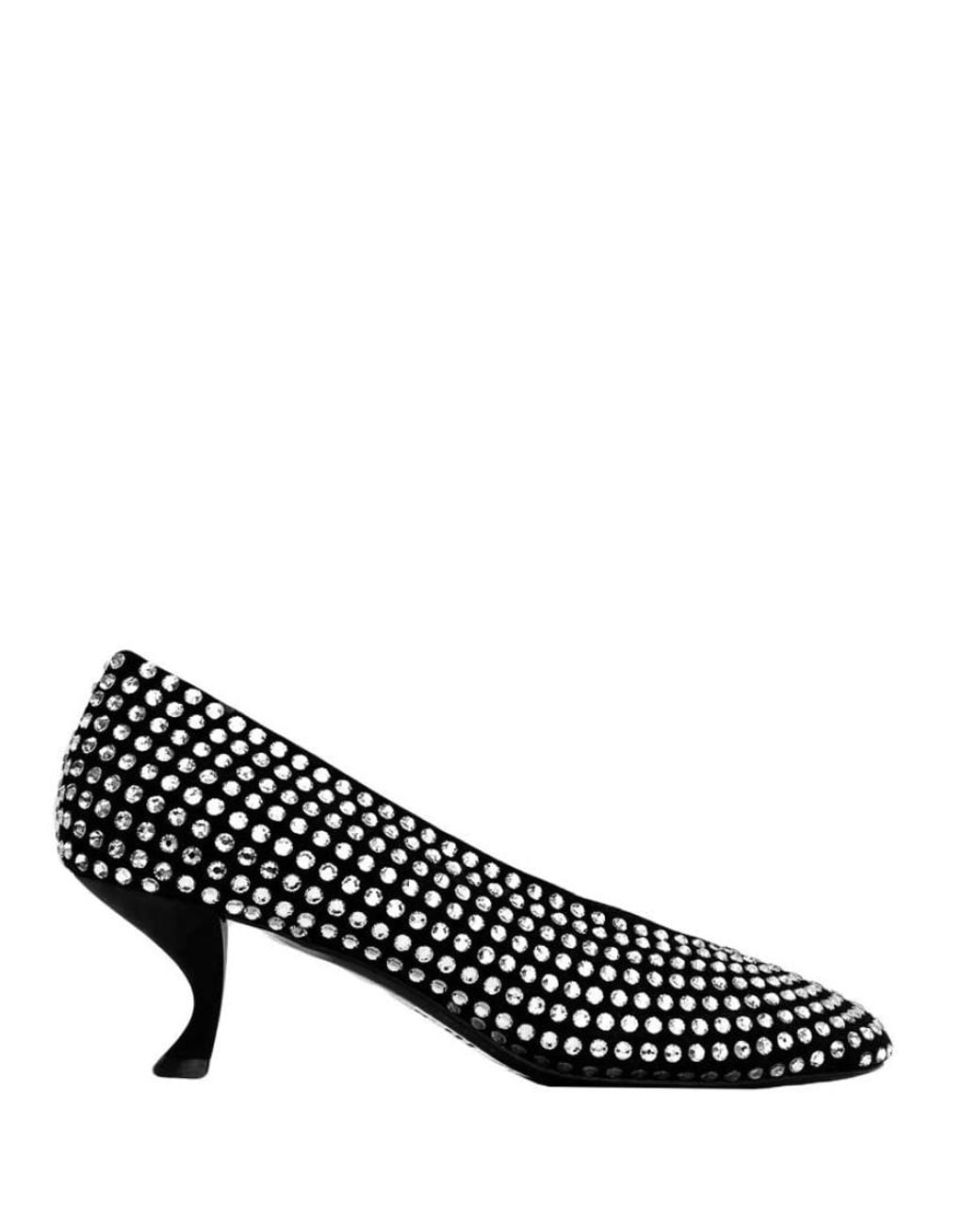 LA ROSE Black Crystal Pumps
