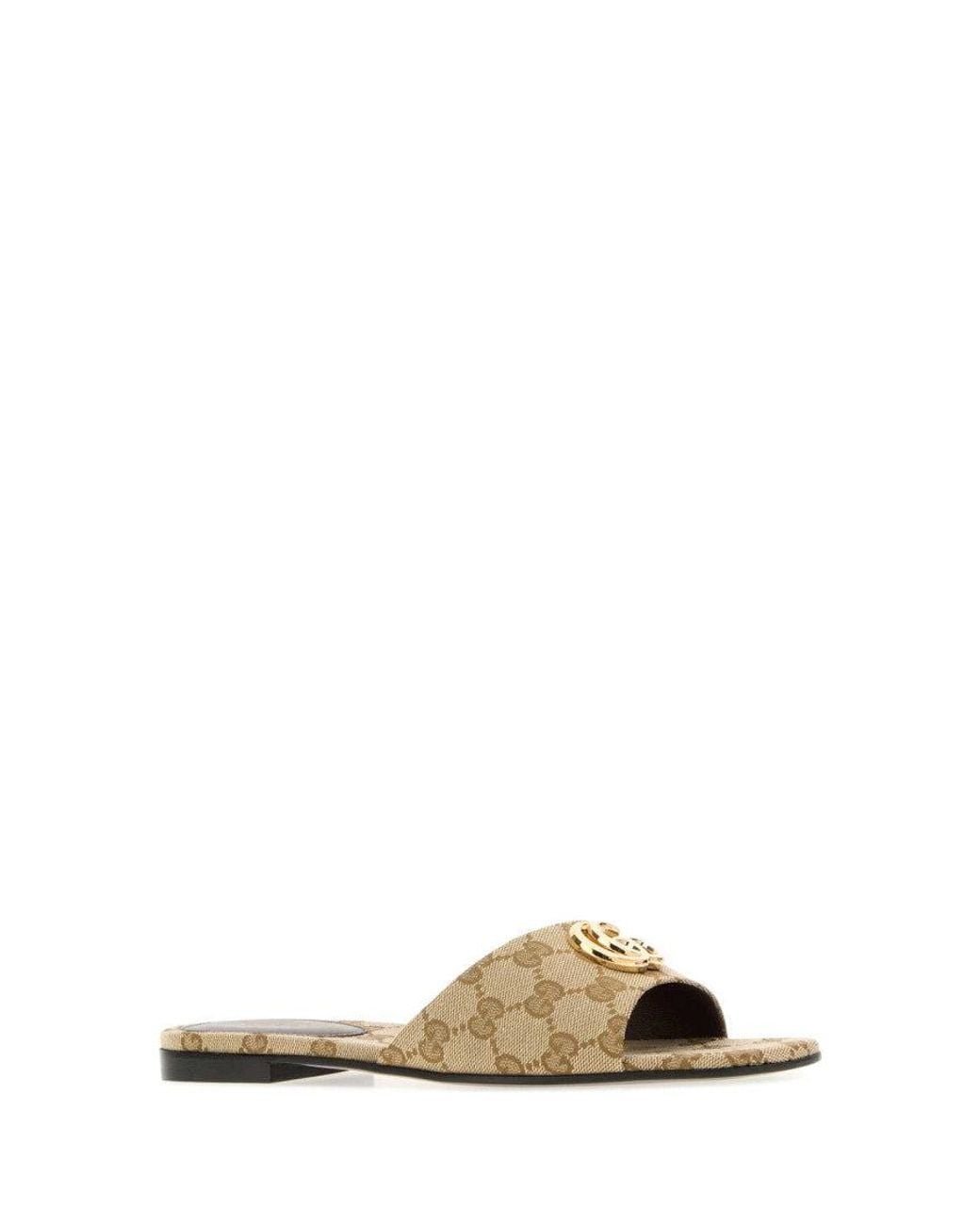Gucci Natural Logo Sandals