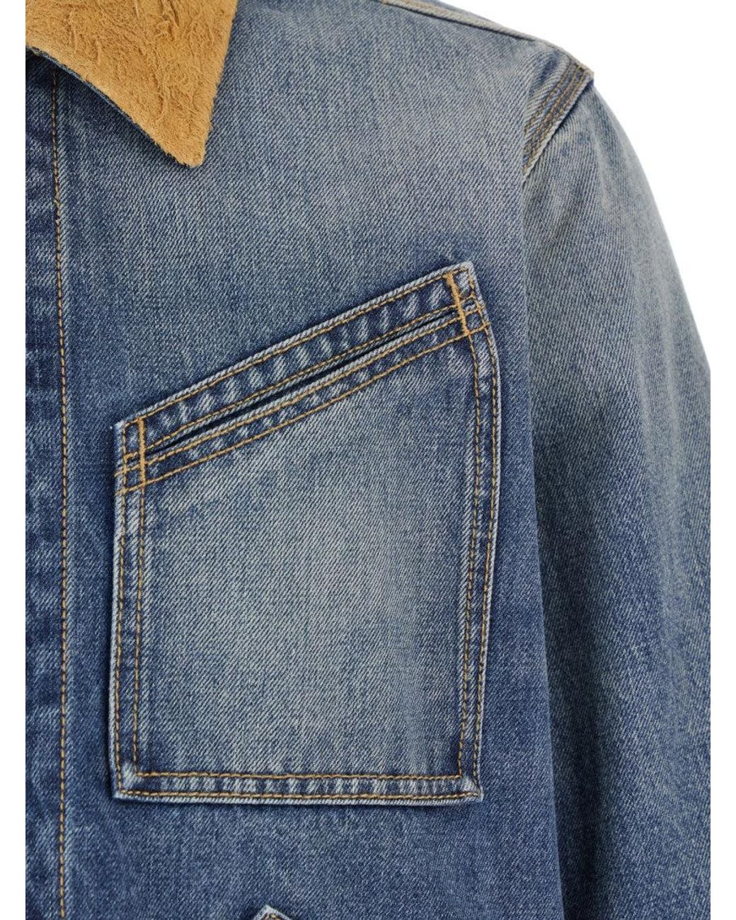 McQueen Blue Classic Collar Jacket for men