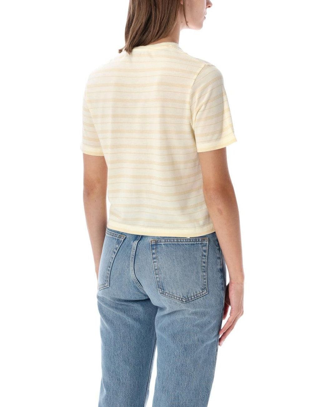 Maison Kitsuné Blue Off Stripes T-Shirt