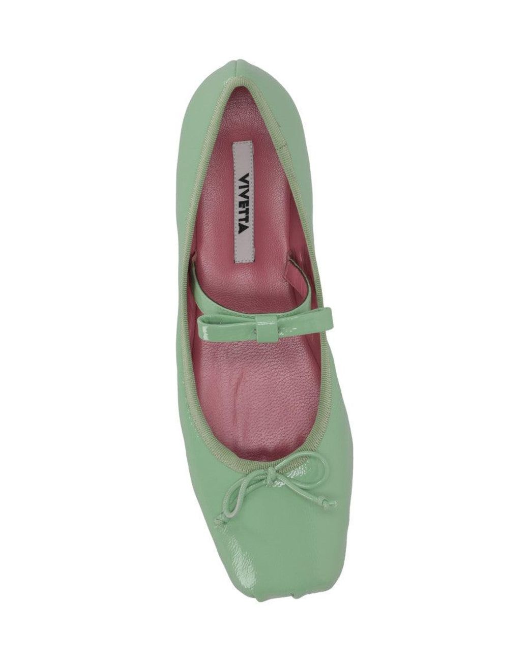 Vivetta Green Aqua Leather Ballet Flats