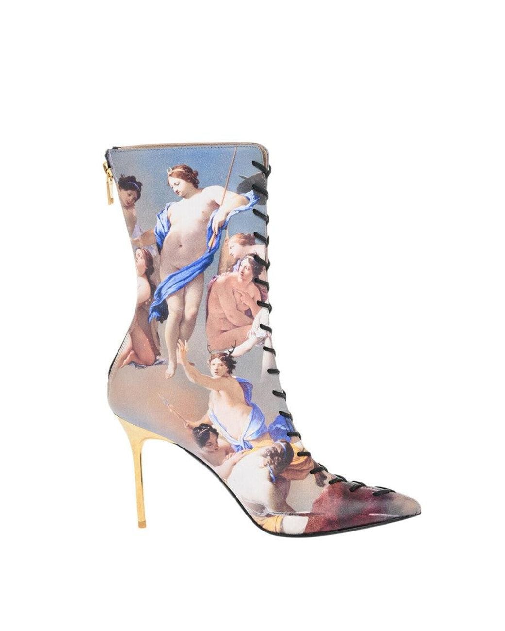 Balmain Multicolor Leather Printed Boots