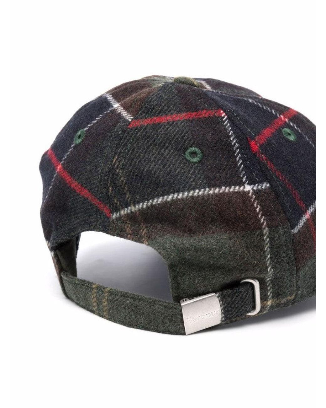 Barbour Gray Tartan Baseball Cap for men