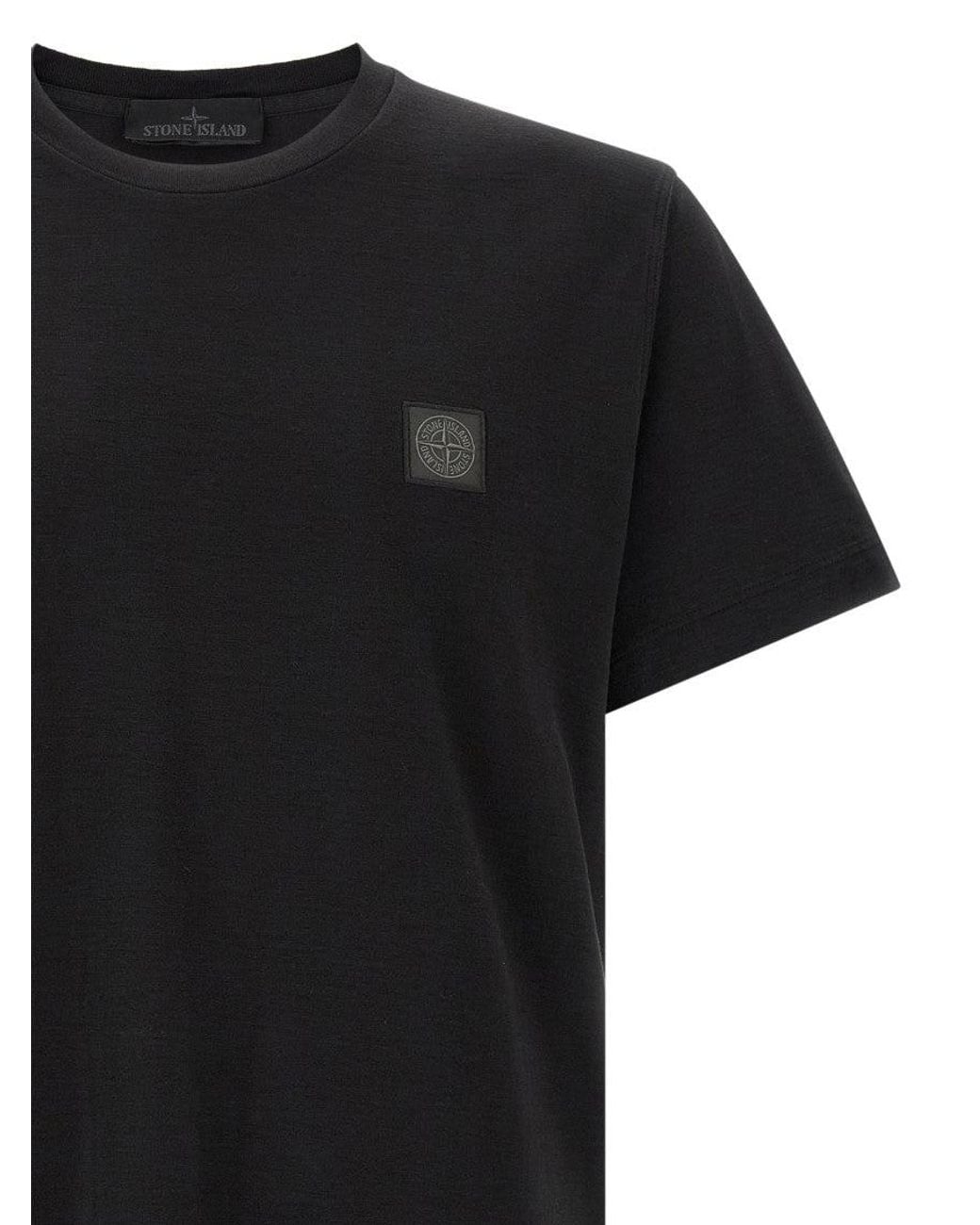 Stone Island Black 'Badge Ghost' T-Shirt for men