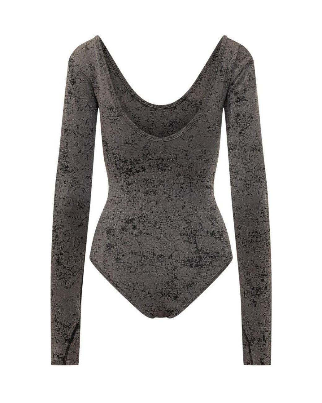 DIESEL Gray Printed Scoop Neck Top