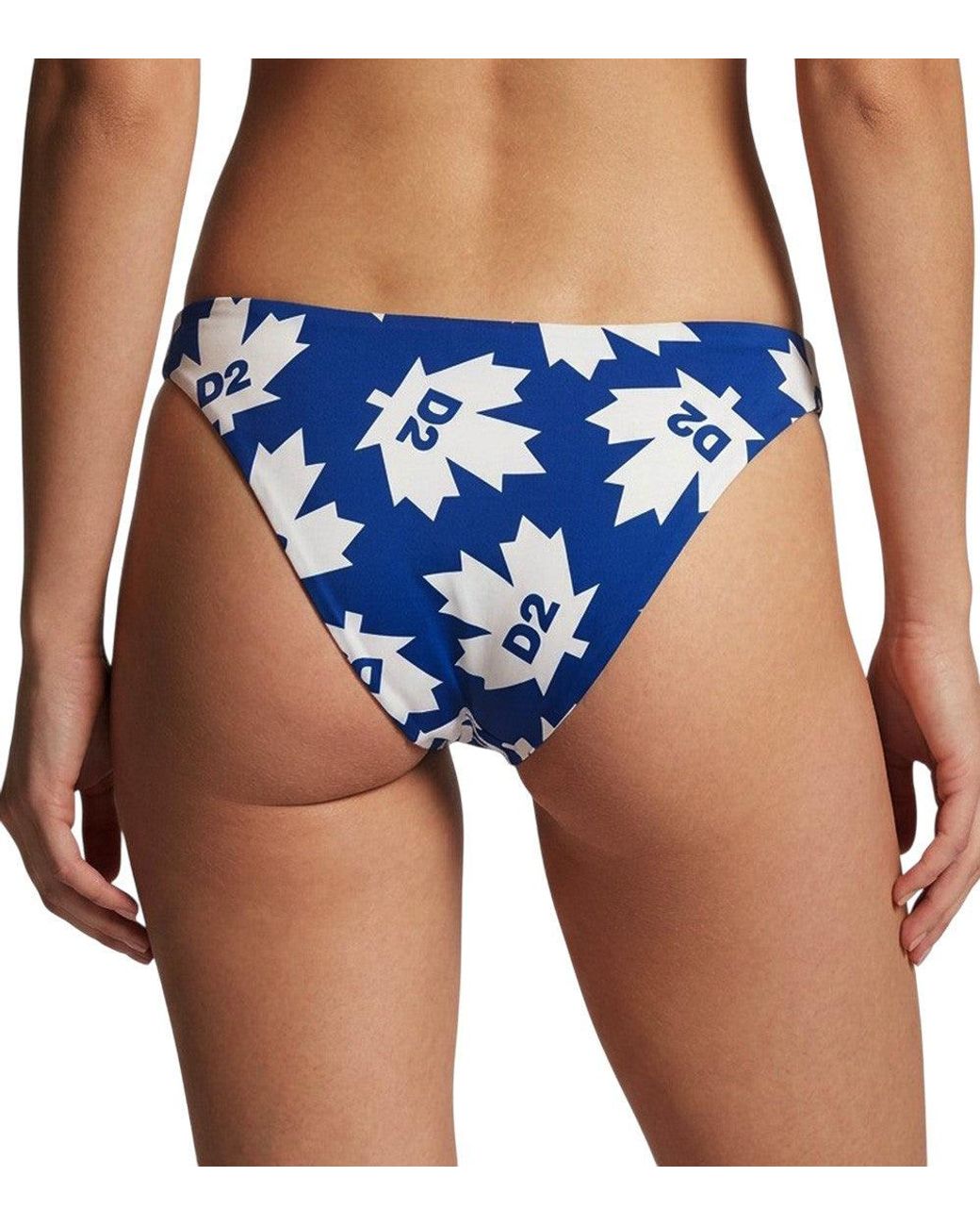 DSquared² Blue Logo Print Swimwear