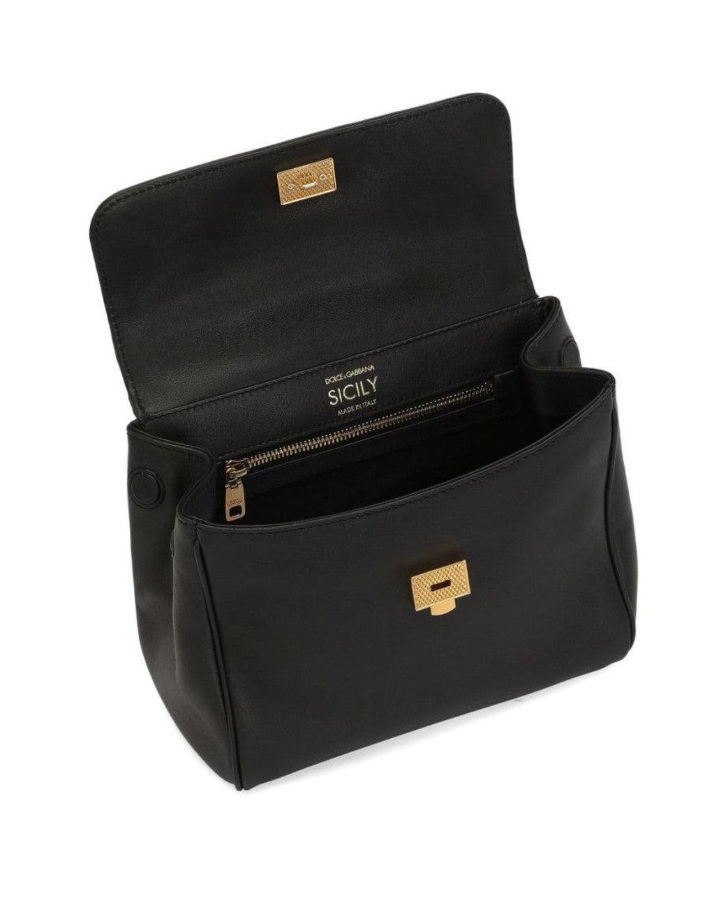 Dolce & Gabbana Black Sicily Satchel