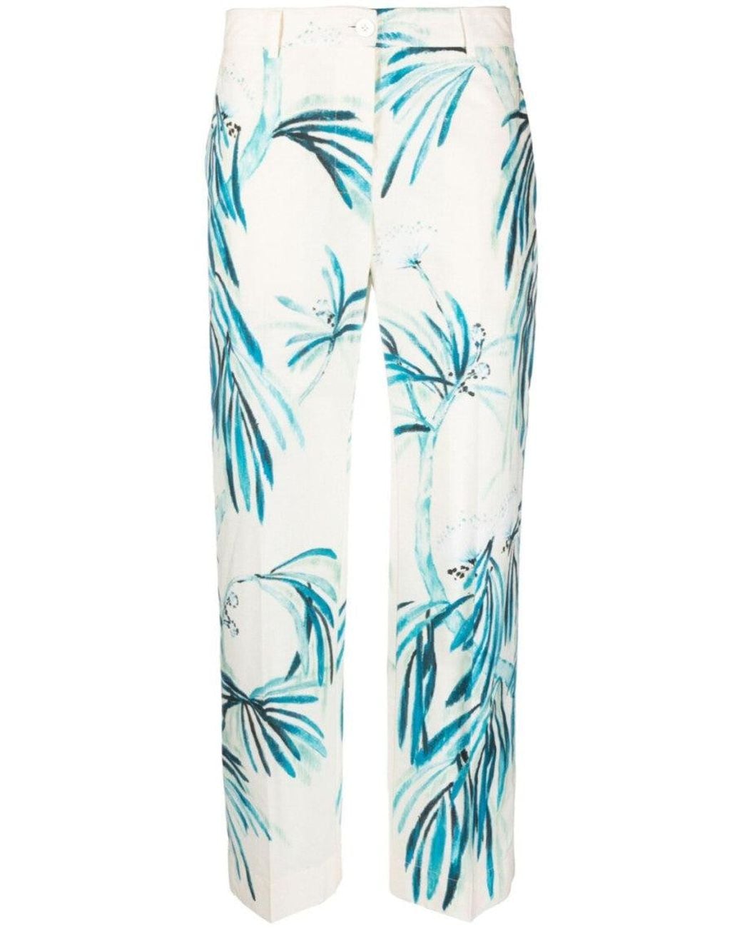 F.R.S For Restless Sleepers Blue Wide-Leg Printed Trousers