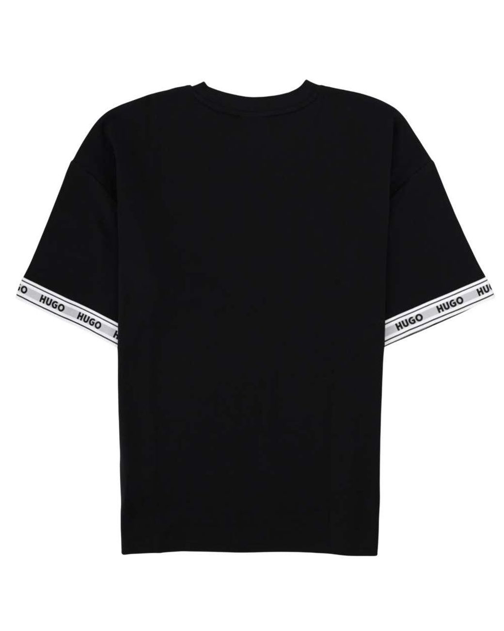 HUGO Black Logo Crew Neck T-Shirt for men