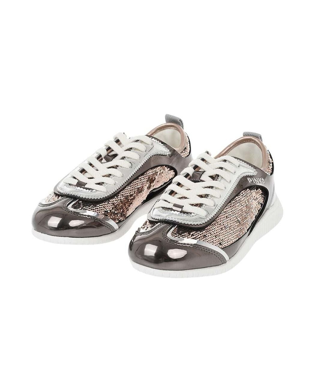 Pinko Brown Embellished Sneakers