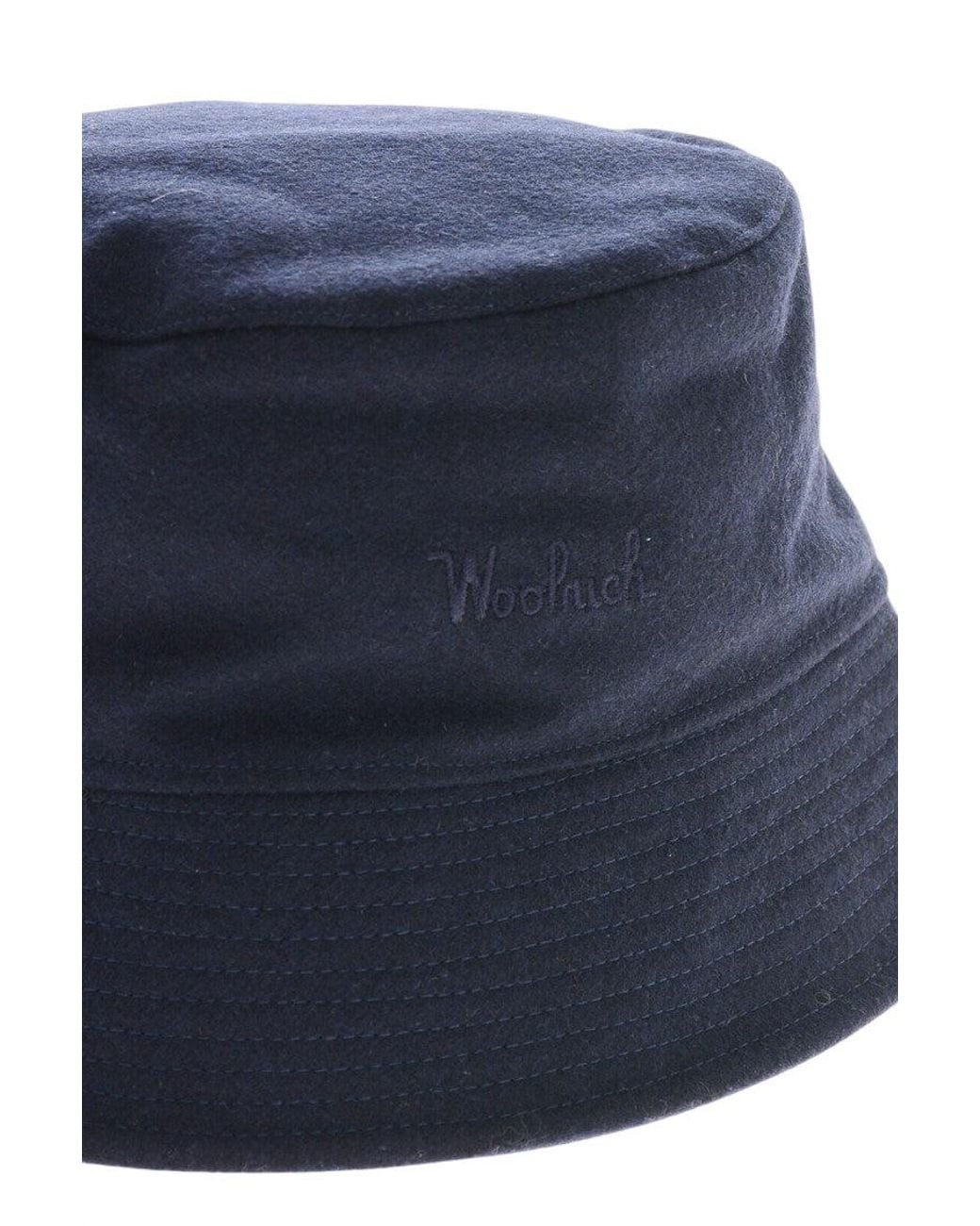 Woolrich Blue Logo Bucket Hat