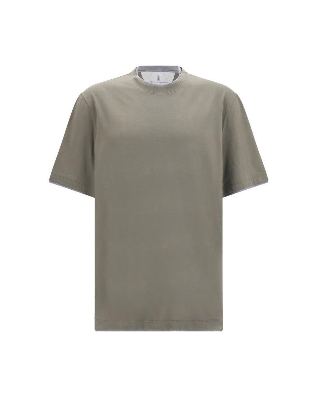 Brunello Cucinelli Gray Cotton T-Shirt for men