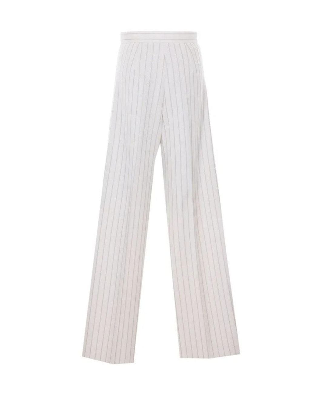 Max Mara White Relaxed Pleated Pant