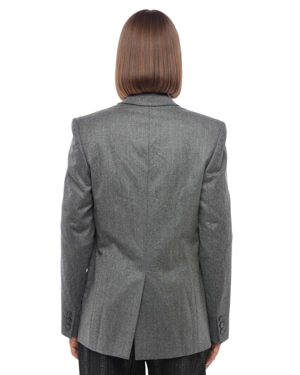 Stella McCartney Gray Solid Peaked Lapel Blazer