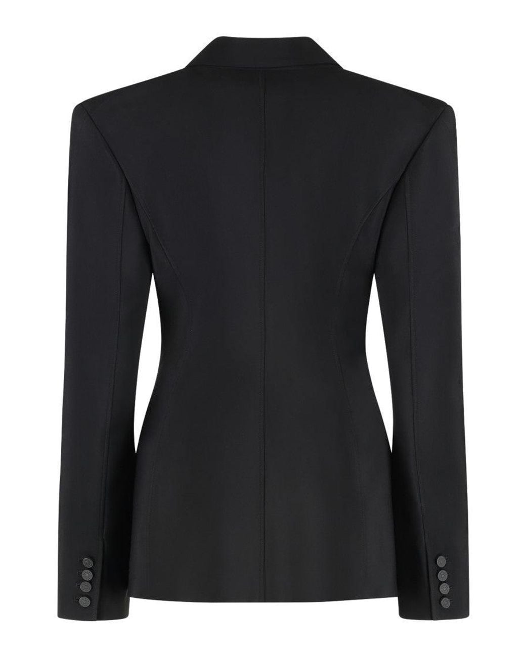 Mugler Black Solid Notched Lapel Blazer