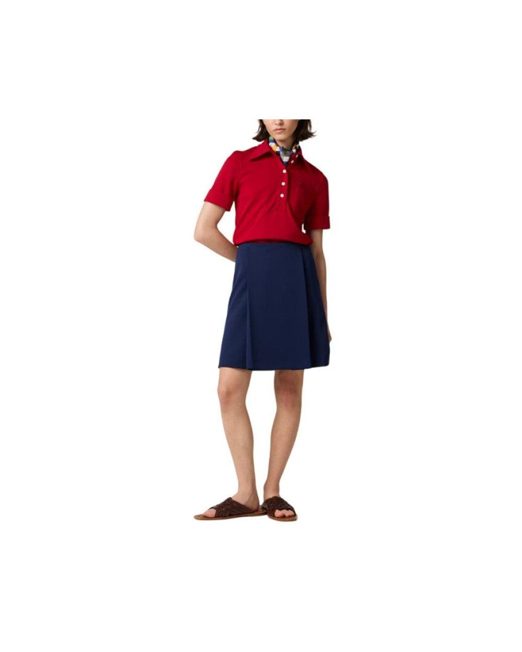 Miu Miu Blue Above Knee Skirt