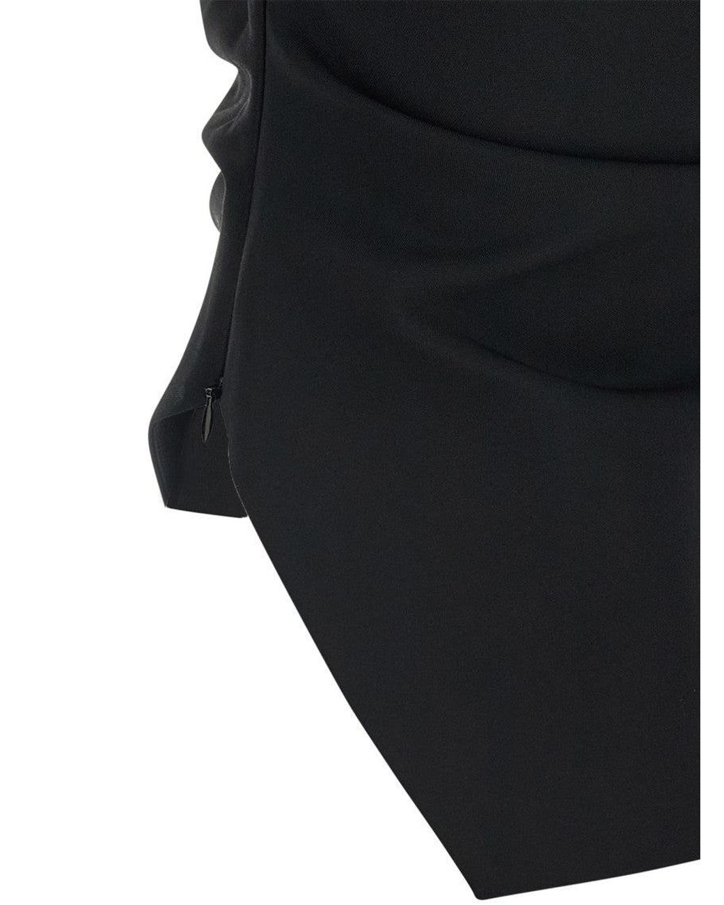 Rohe Black Solid One Shoulder Top