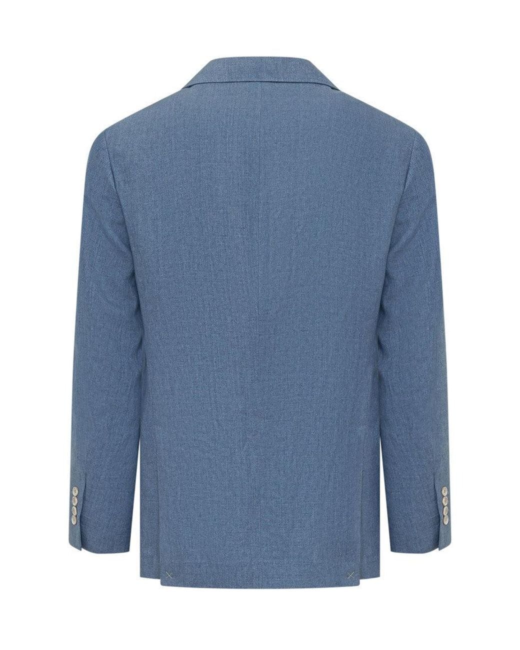 Brunello Cucinelli Blue Sartorial Soft Fabric Blazer for men