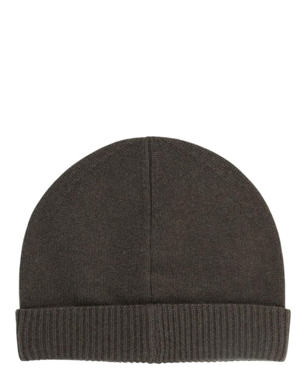 Emporio Armani Black Knitted Beanie Cap for men