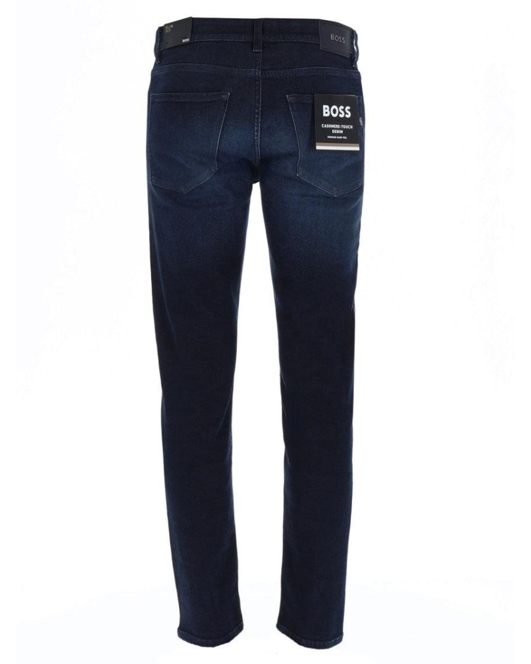 Boss Blue Dark Slim Jeans for men