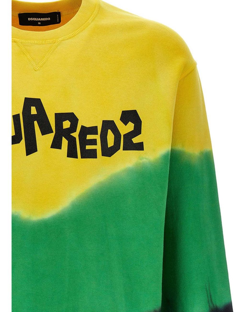 DSquared² Green Tie-Dye Crew Neck Sweatshirt for men