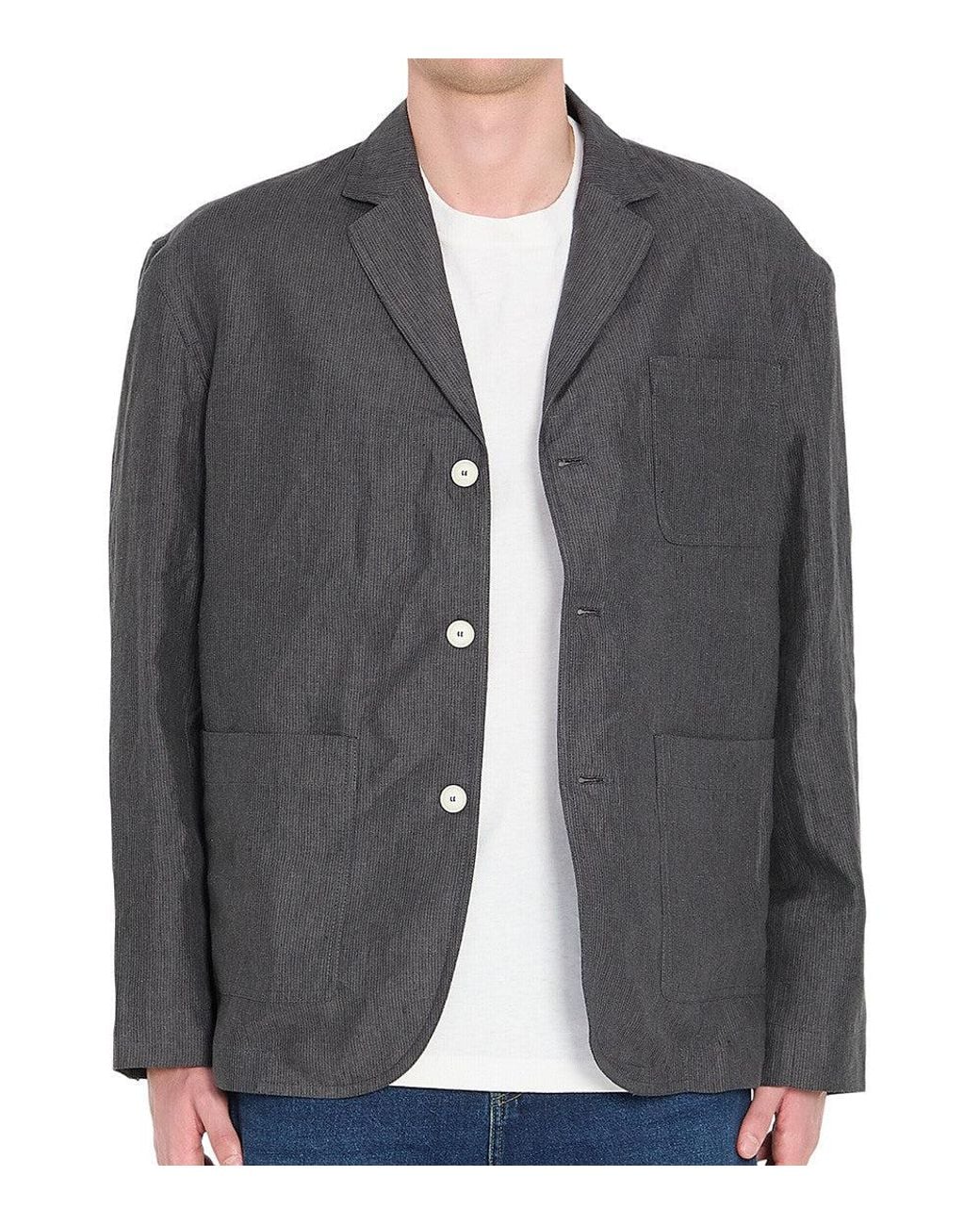 Jacquemus Gray Notched Lapel Blazer for men