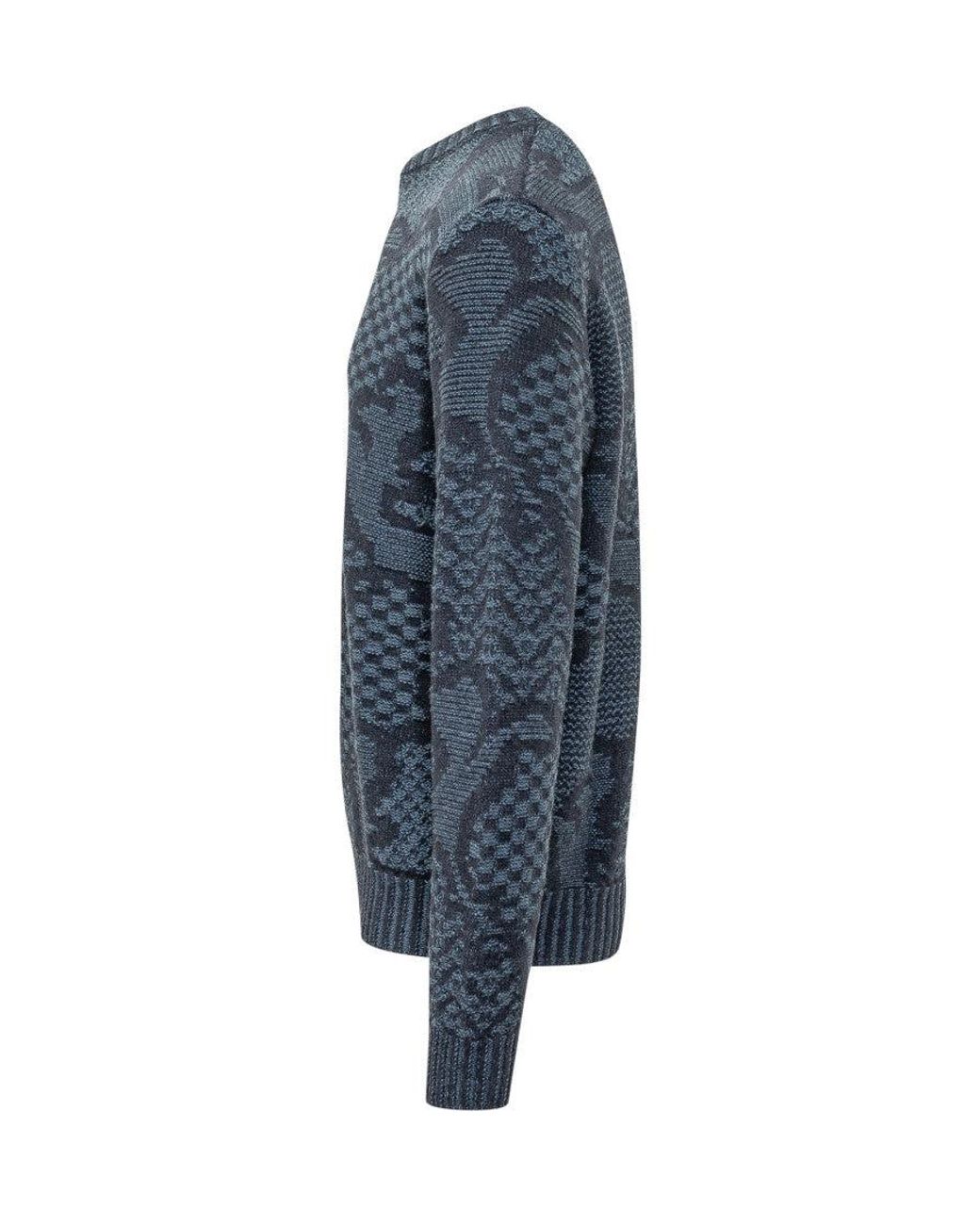 Etro Blue Crew Neck Sweater for men