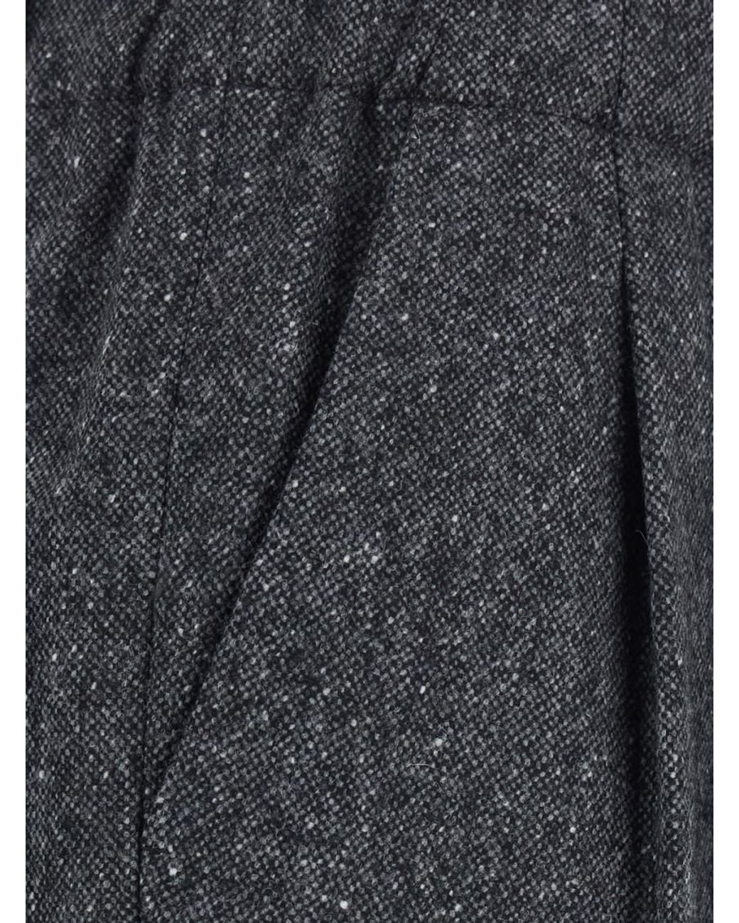Brunello Cucinelli Gray Regular Pleated Pants
