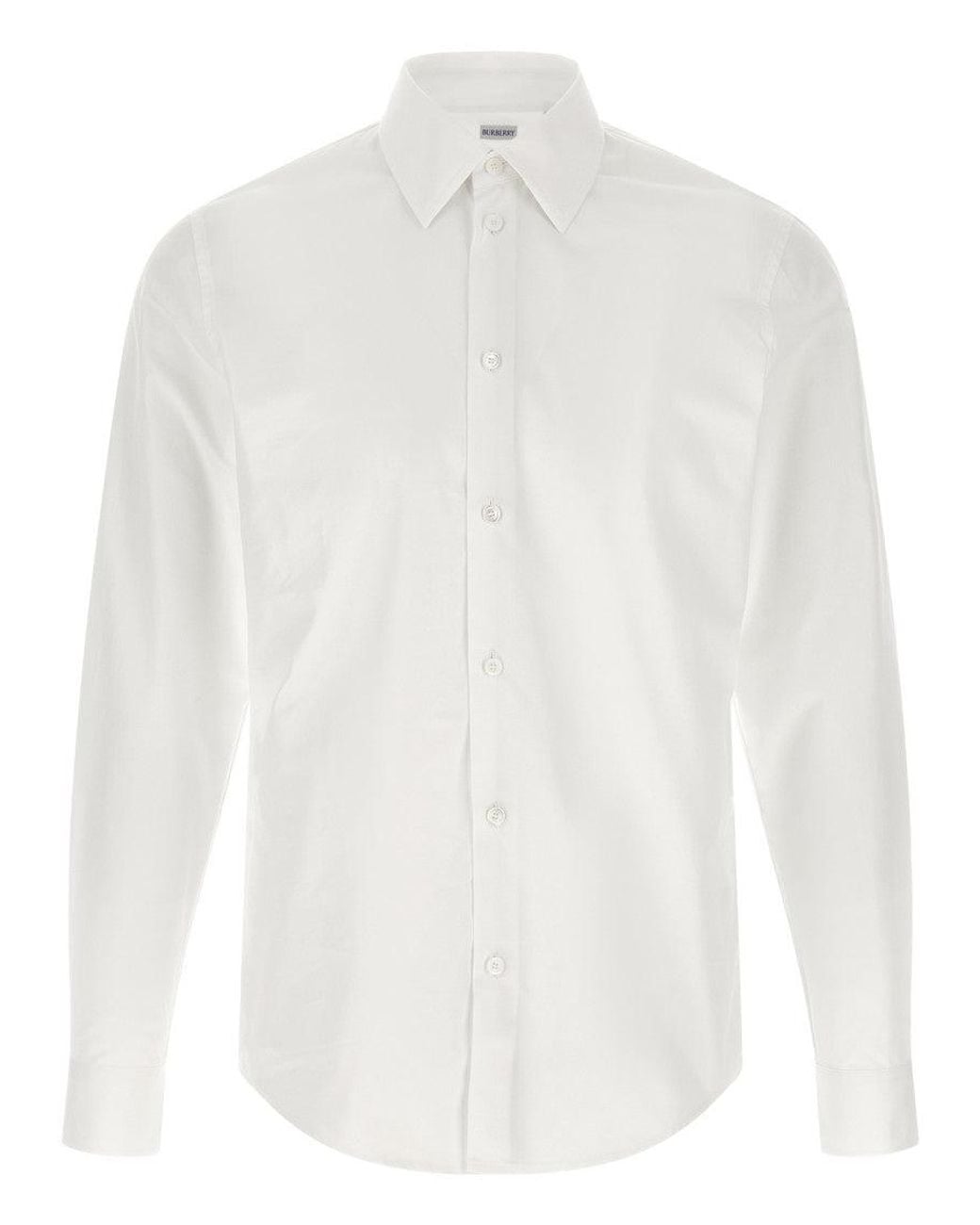 Burberry White Cotton Shirt for men