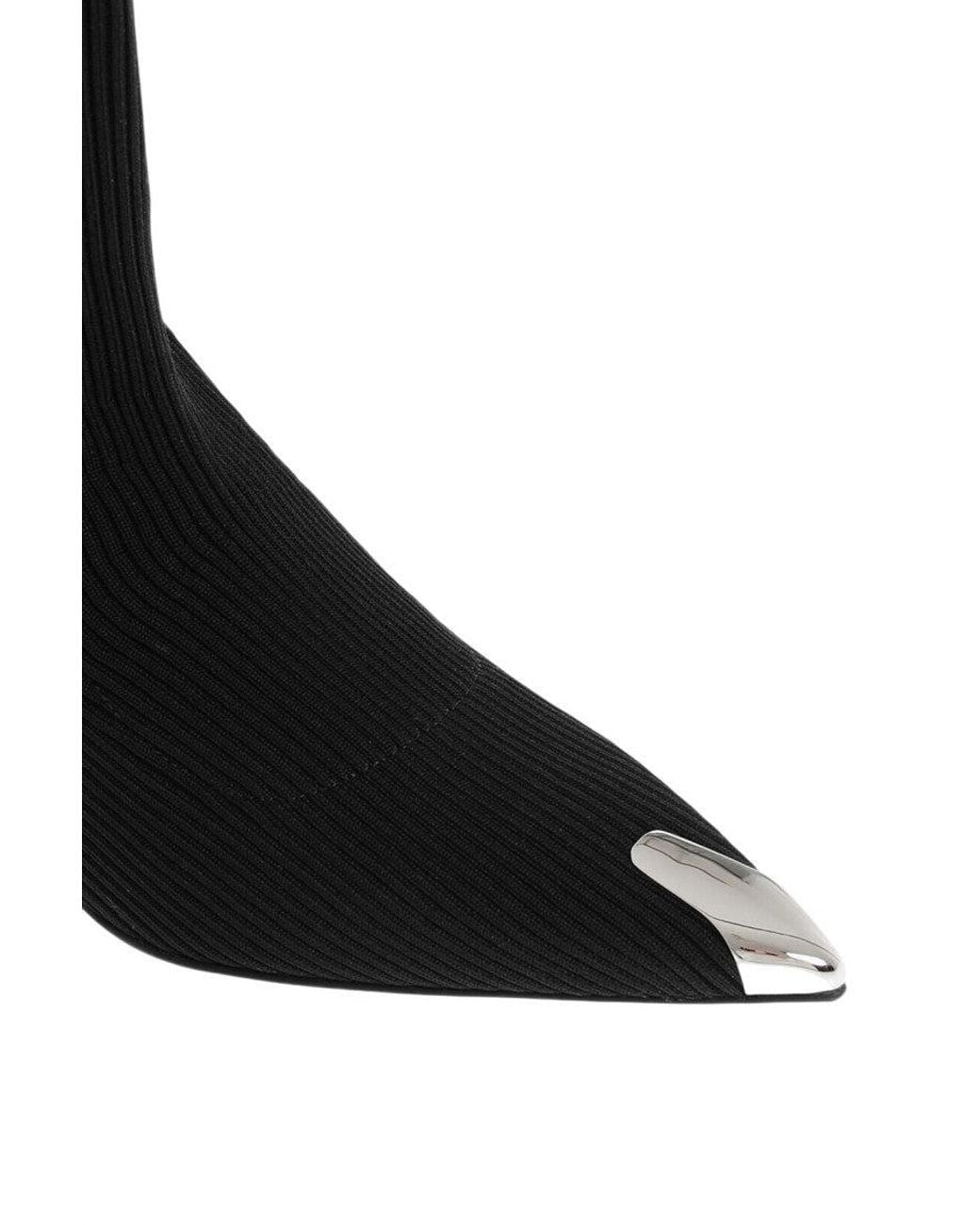 McQueen Black Sock Ankle Boots