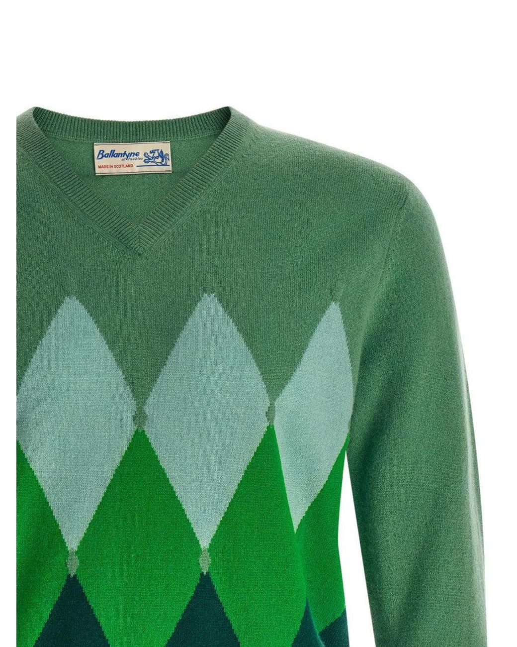 Ballantyne Green Geometric Sweater for men